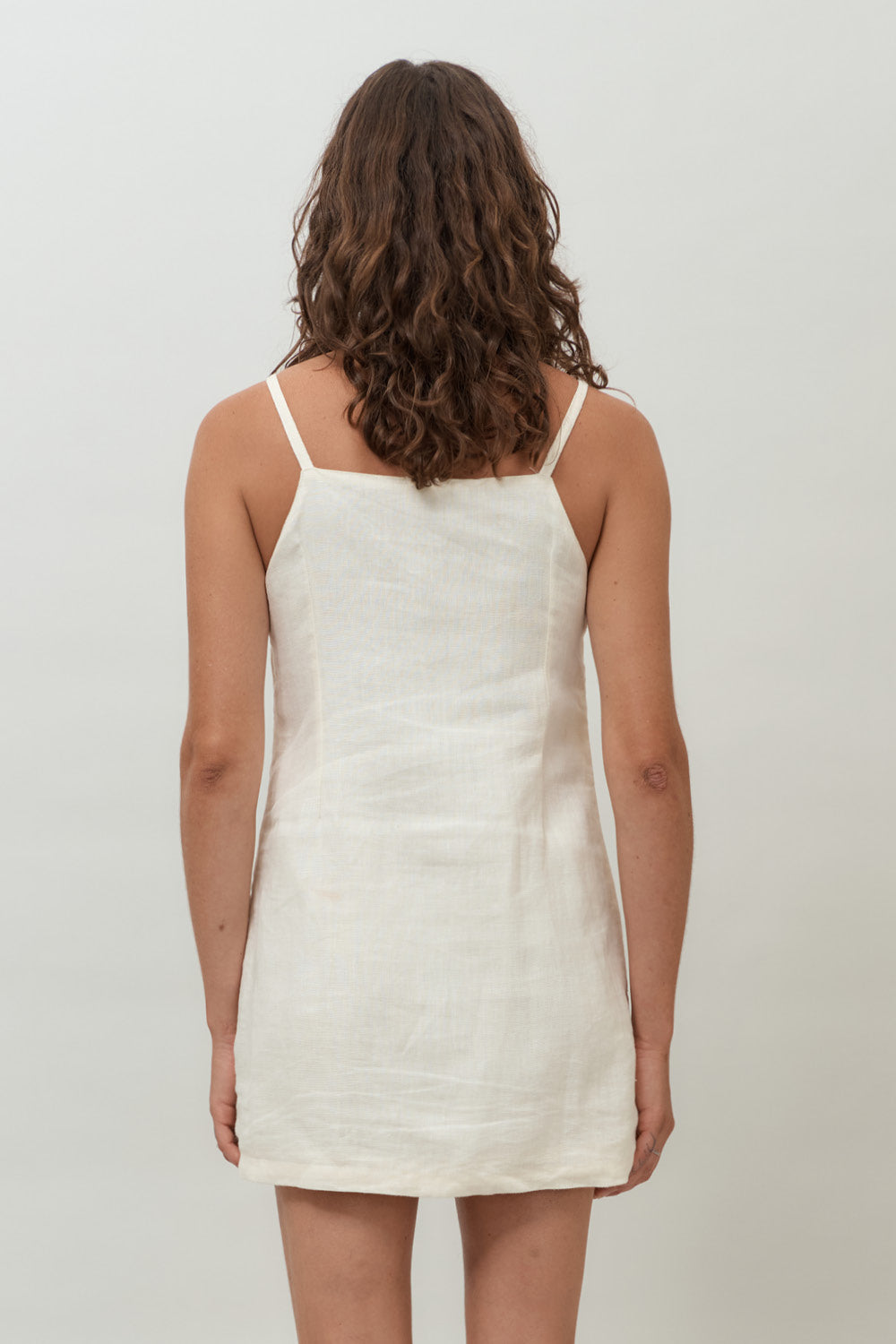 Carmen Linen Mini Dress | Cream
