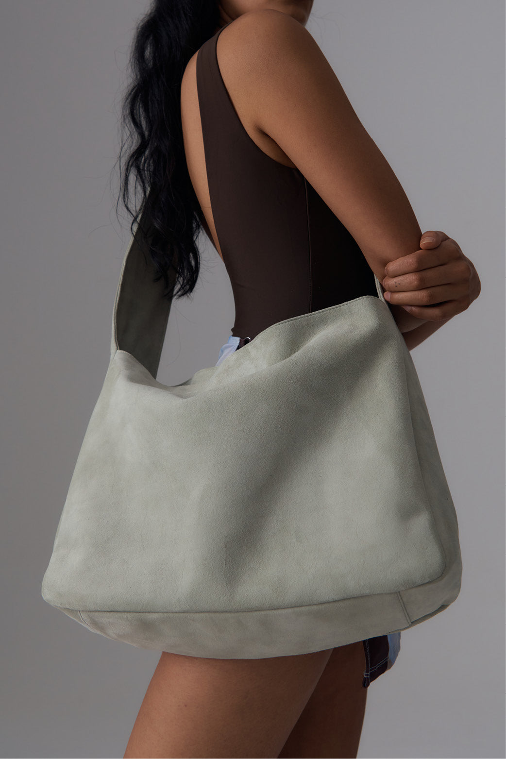 Holiday Crossbody Bag | Sage Suede