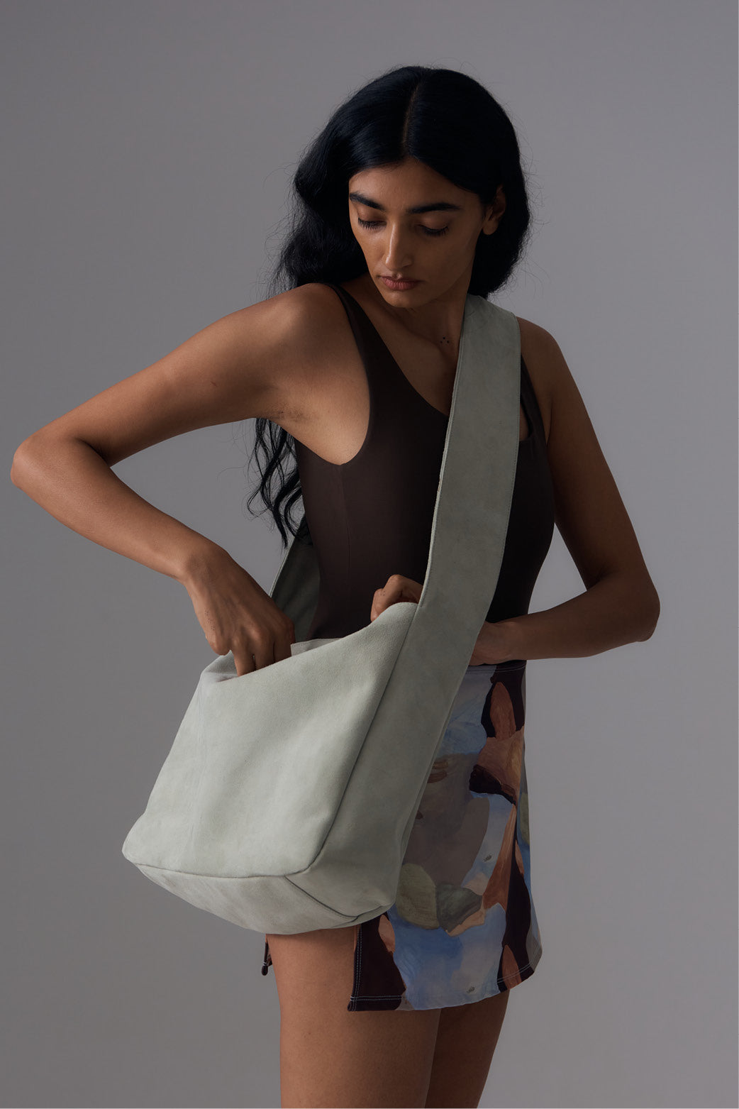 Holiday Crossbody Bag | Sage Suede