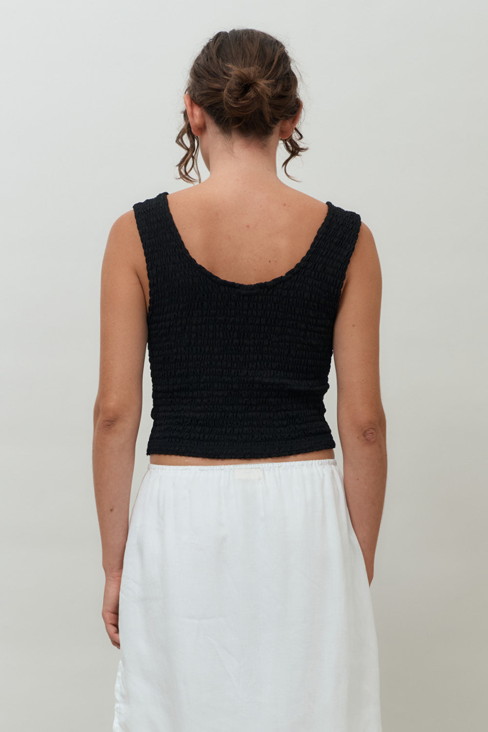 Lucia Shirred Tank | Black