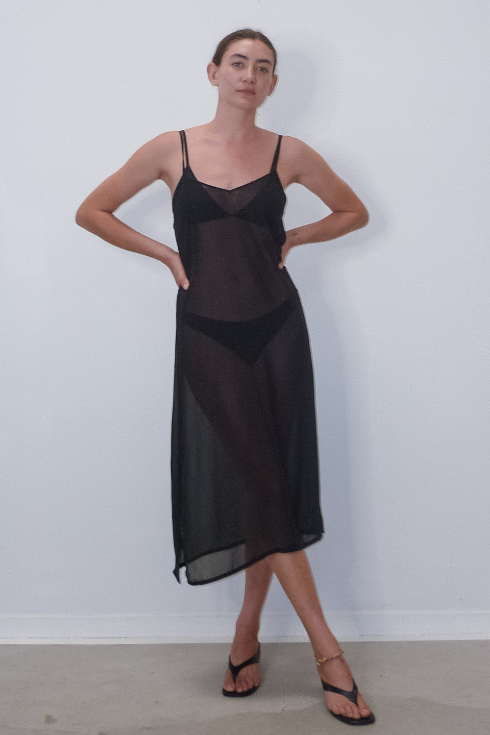 Sheer Slip Dress | Black